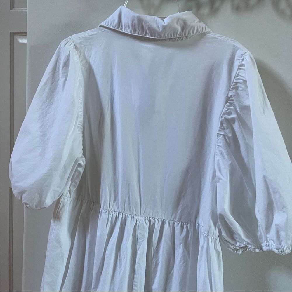 Anthropologie AMADI  Cordelia Tiered Midi Shirtdress in White XS NWOT - Picture 8 of 15